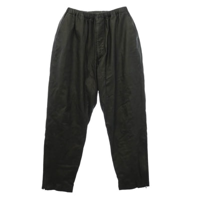 COMOLI コモリ 21AW U03-03019 JOHN別注 ディアスキン レザードローストリングパンツ ブラック系 1【極上美品】【中古】