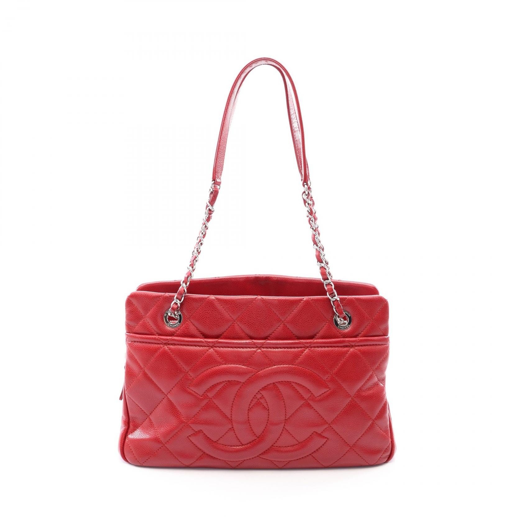 シャネル CHANEL マトラッセ トートバッグ バッグ キャビアスキン(グレインドカーフ) レディース レッド系 【中古】