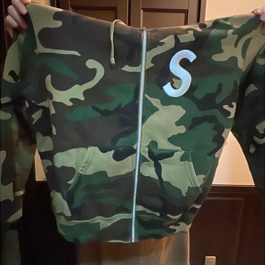 Supreme S Logo Zip Up Hooded Sweatshirt (25FW) "Woodland Camo"