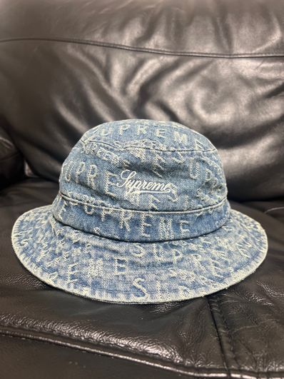 Supreme Warp Jacquard Logos Denim Crusher "Blue"