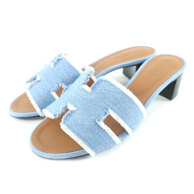 未使用品 エルメス サンダル オアジス インディゴ レディース 35