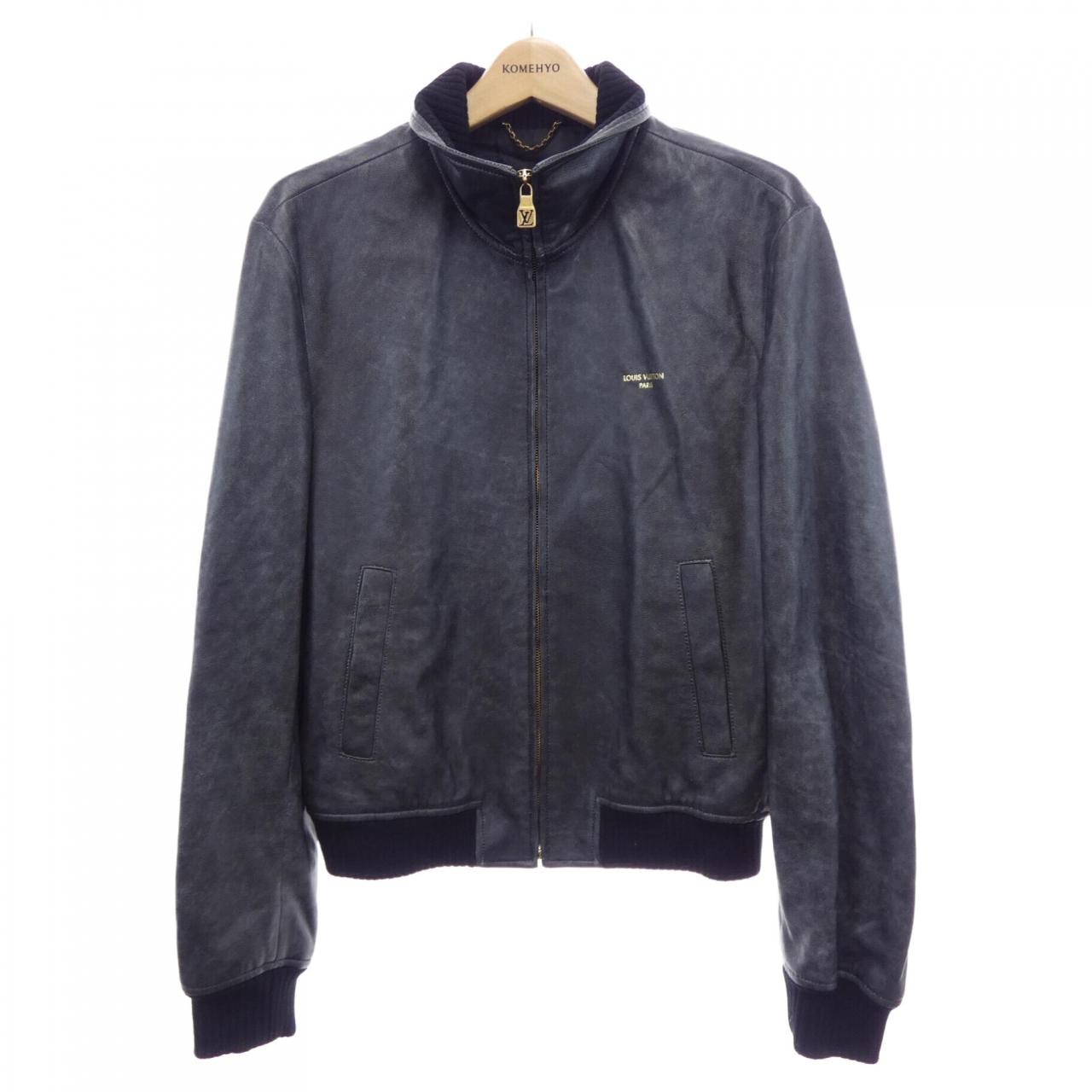 ルイヴィトン LOUIS VUITTON ヴィンテージエフェクトレザー トラックトップ HVL10W754 レザージャケット