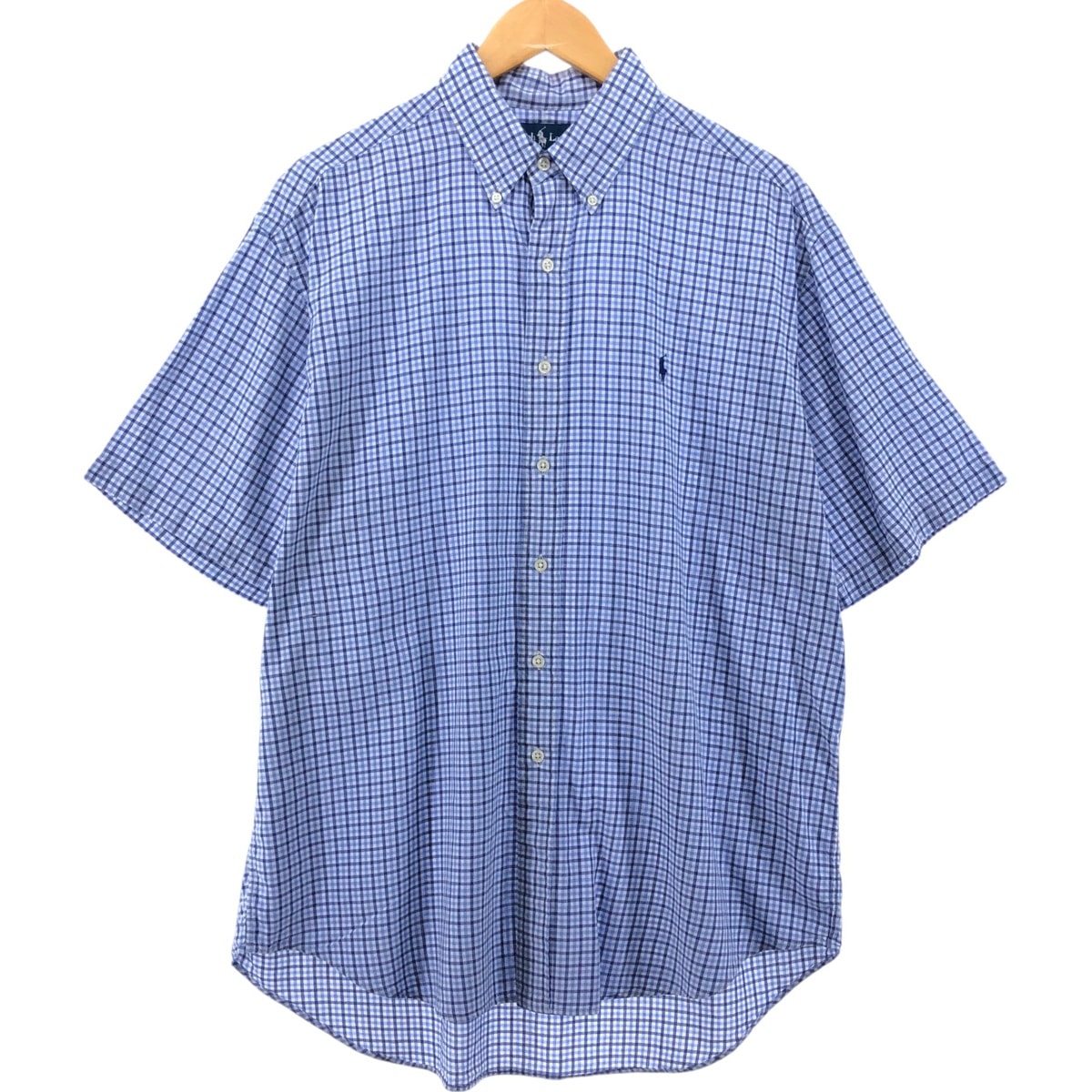 古着 ラルフローレン Ralph Lauren BLAKE 半袖 ボタンダウン チェックシャツ メンズL相当/eaa551915