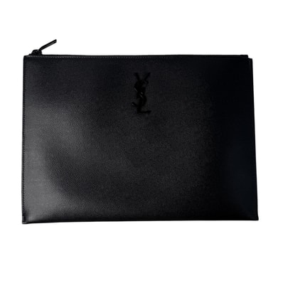 美品 イヴサンローラン Yves Saint Laurent YSL モノグラム クラッチバッグ 453249 黒 メンズ