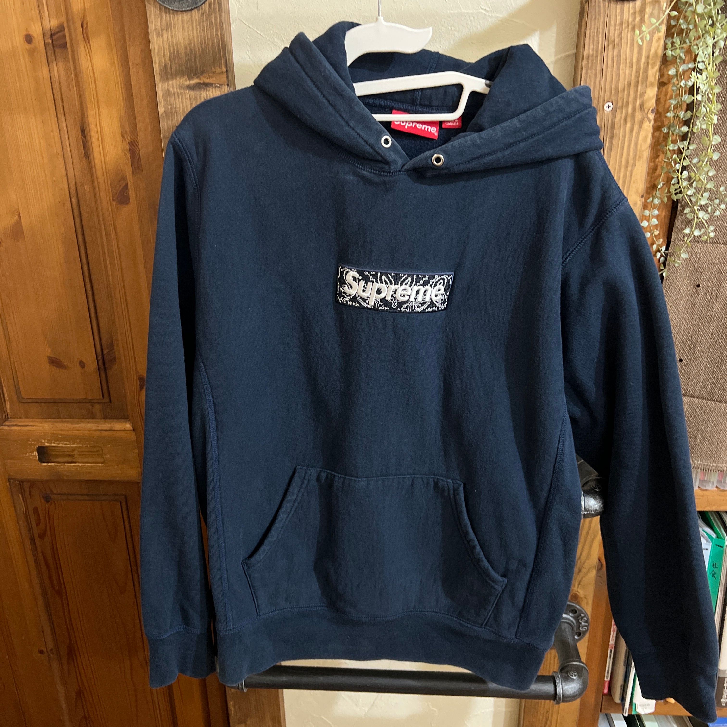 Supreme Bandana Box Logo Hooded Sweatshirt "Navy"