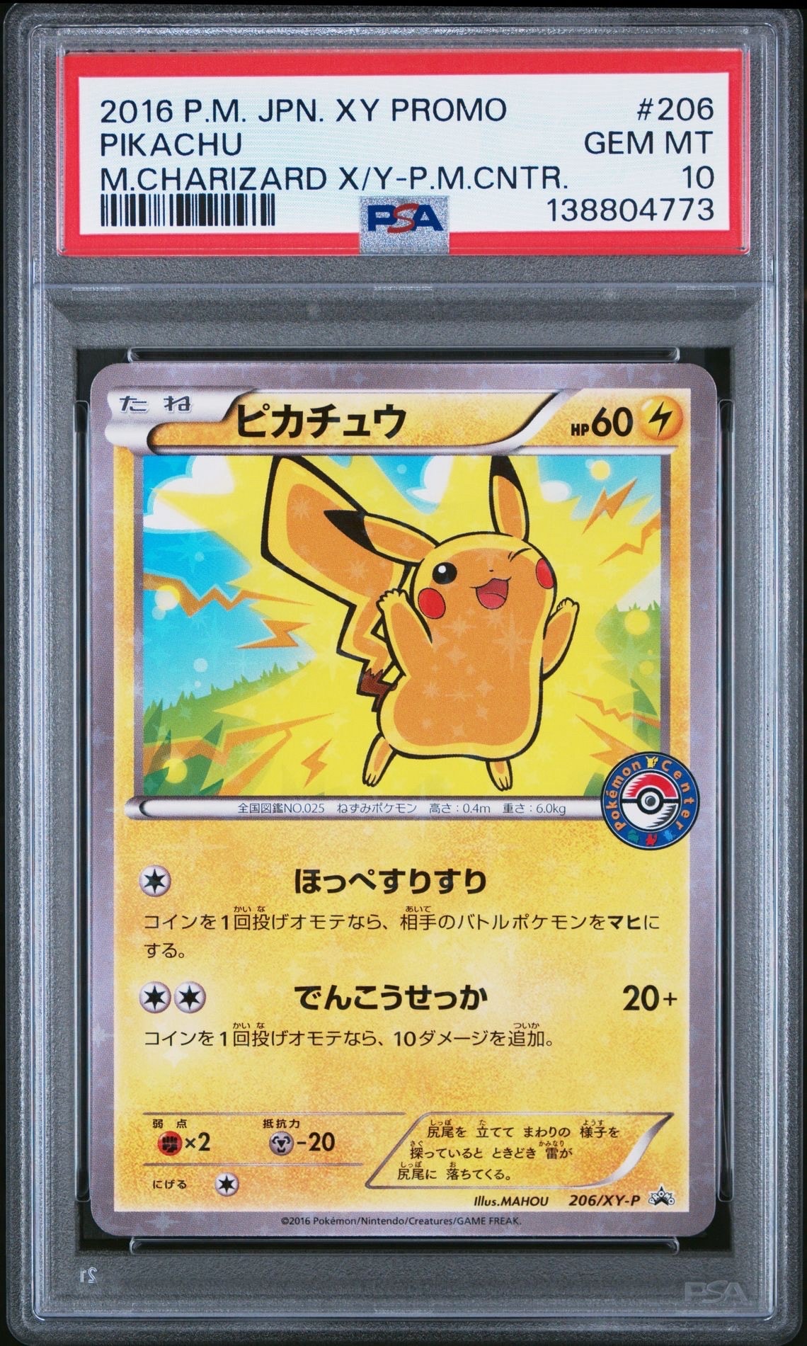 ピカチュウ P [XY-P 206](スペシャルBOX「メガリザードンXのポンチョを着たピカチュウ・メガリザードンYのポンチョを着たピカチュウ」)