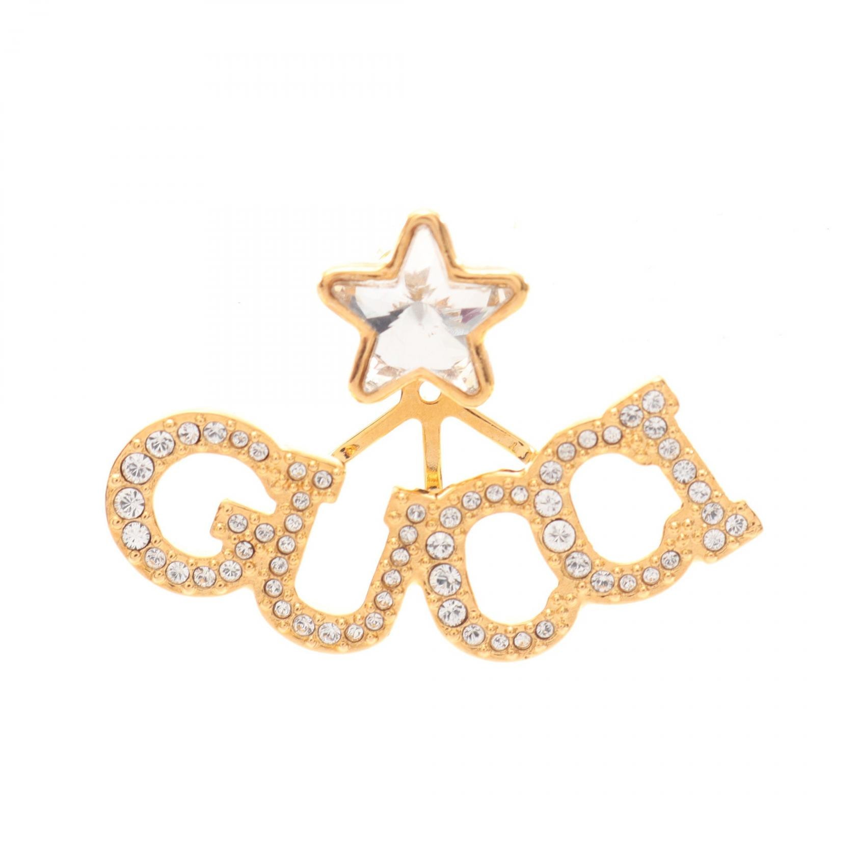 グッチ GUCCI ロゴ 星 ピアス ジュエリー GP(ゴールドメッキ) ラインストーン レディース ゴールド系 【中古】