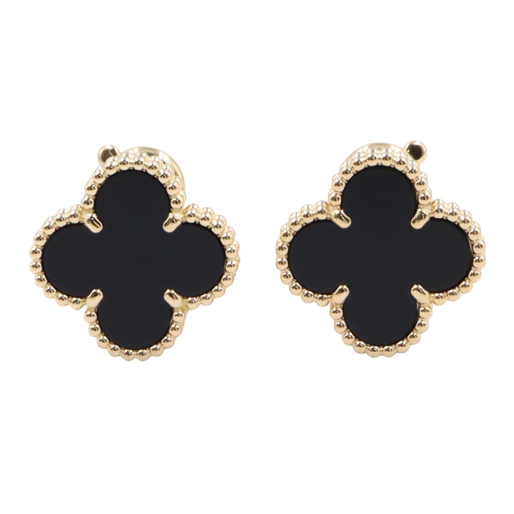 ヴァンクリーフ&アーペル Van Cleef & Arpels ヴィンテージアルハンブラ オニキス ピアス ピアス ジュエリー K18(イエローゴールド) オニキス レディース ゴールド系 / ブラック系 VCARA44200 【中古】