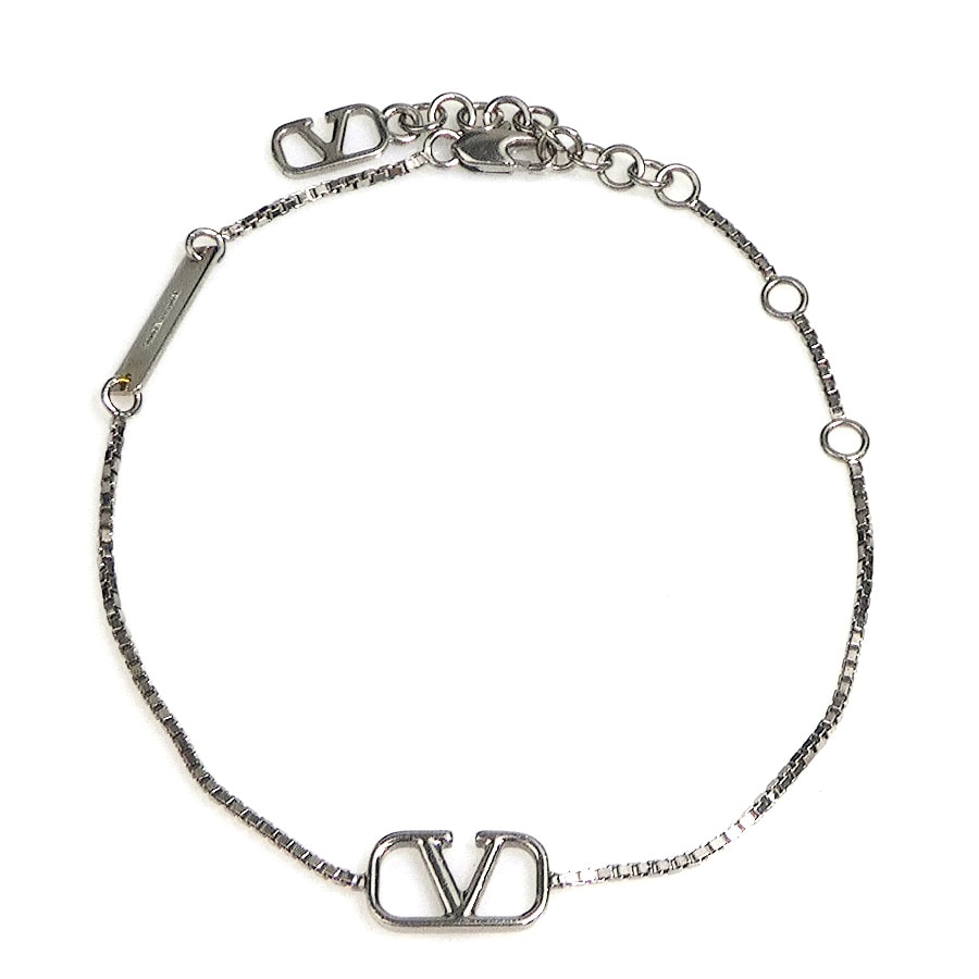 ヴァレンティノ ガラヴァーニ Valentino Garavani ブレスレット Vロゴ メタル シルバー レディース【中古】 56586k