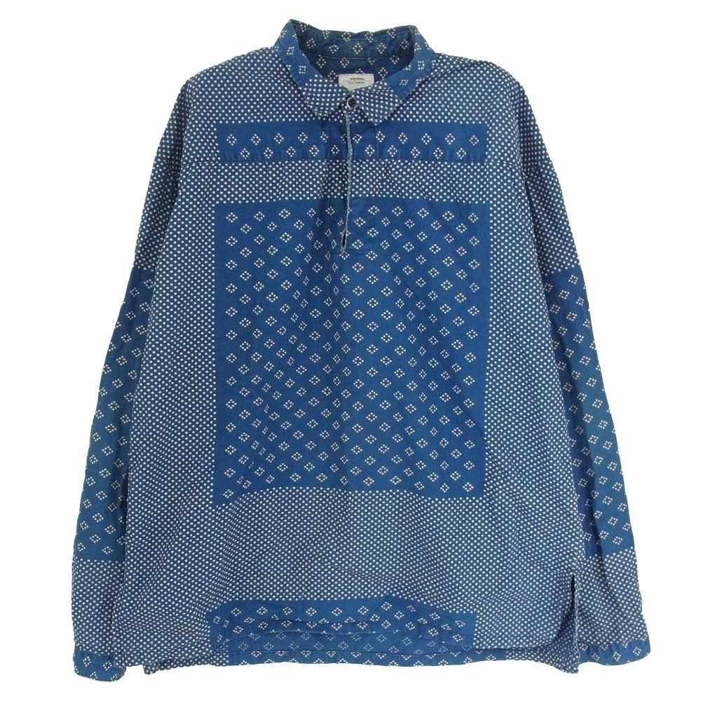 VISVIM ビズビム 長袖シャツ 14SS KERCHIEF DOTS TUNIC SHIRT カーチフ ドット チュニック シャツ ブルー系 2【中古】