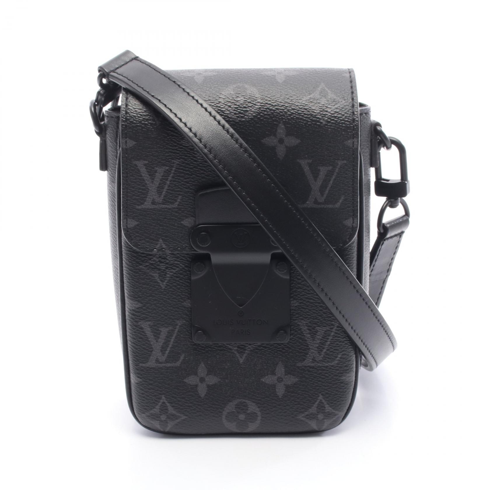ルイ・ヴィトン LOUIS VUITTON Sロック ヴェルティカルウェアラブル ウォレット ショルダーバッグ バッグ PVCコーティングキャンバス レザー モノグラム・エクリプス メンズ ブラック系 M82252 【中古】