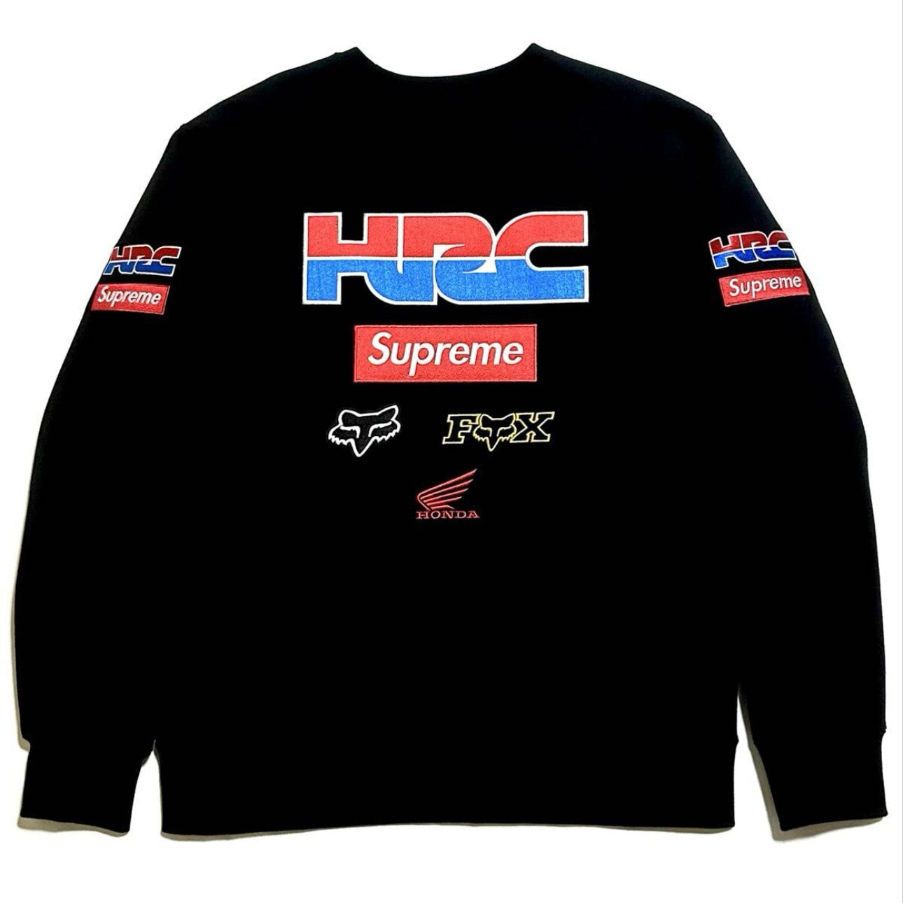 Supreme x Honda x Fox Racing Crewneck "Black"