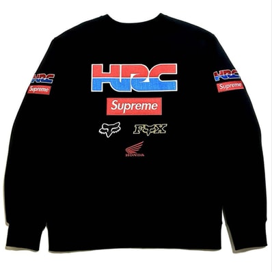 Supreme x Honda x Fox Racing Crewneck "Black"