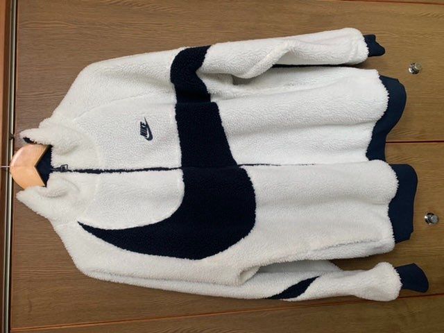 Nike Big Swoosh Reversible Boa Jacket "Sail/Dark Obsidian"