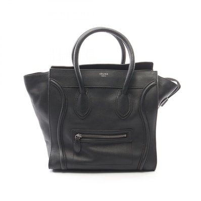 セリーヌ CELINE ラゲージ ミニショッパー ハンドバッグ バッグ レザー レディース ブラック系 165213 【中古】