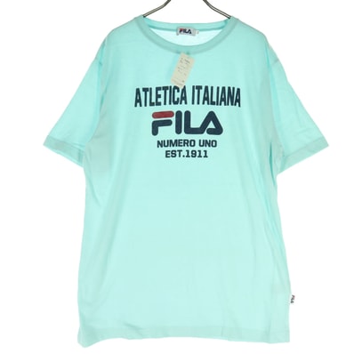 FILA フィラ フロントプリント 半袖 Tシャツ LL ライトグリーン系