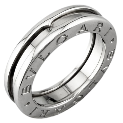 ブルガリ B-zero.1 1バンド リング 指輪 8号 18金 K18ホワイトゴールド レディース BVLGARI 中古