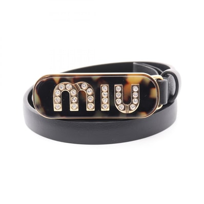 ミュウ ミュウ Miu Miu ベルト 衣料品 レザー レディース ブラック系 【中古】