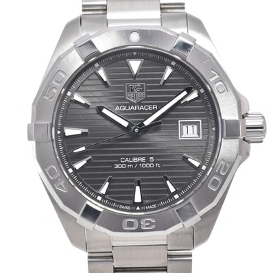 タグホイヤー TAG HEUER WAY2113.BA0910 アクアレーサー デイト キャリバー5 グレー 自動巻き メンズ 良品 箱・保証書付き 腕時計 O#151316