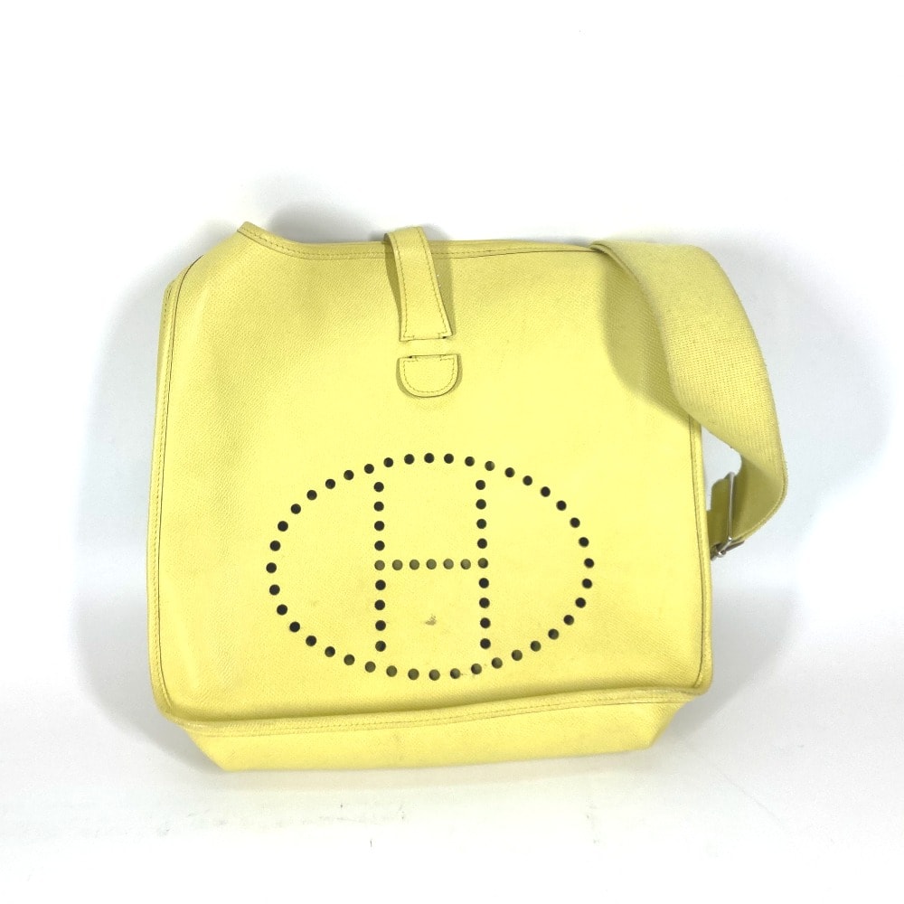 エルメス HERMES エブリン3 GM 斜め掛け カバン パンチングロゴ ショルダーバッグ エプソン Q□刻 ライム イエロー