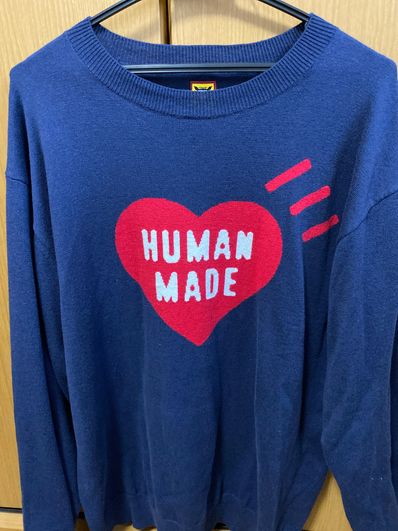 HUMAN MADE HEART KNIT L/S "Navy"