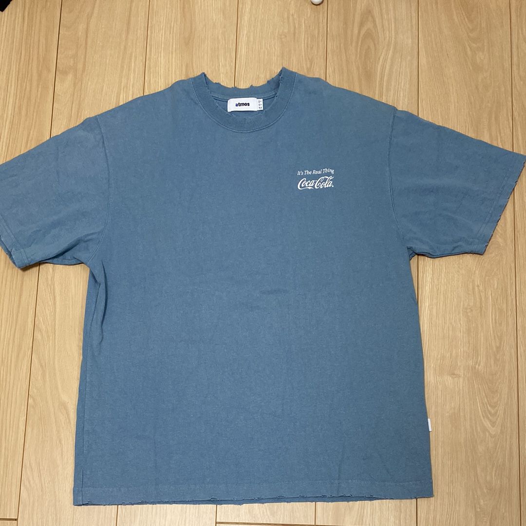 Coca-Cola x atmos Metallic Logo T-shirts "Navy"