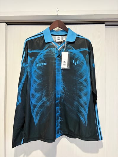 Kith x Lionel Messi x adidas Football Skeleton Goalkeeper Long Sleeve Tee "Black/Blue"