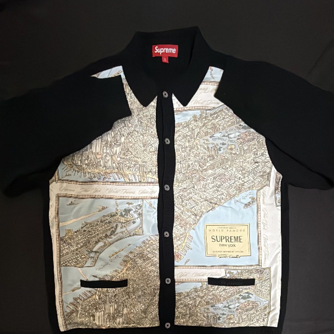 Supreme Silk Map Cardigan 