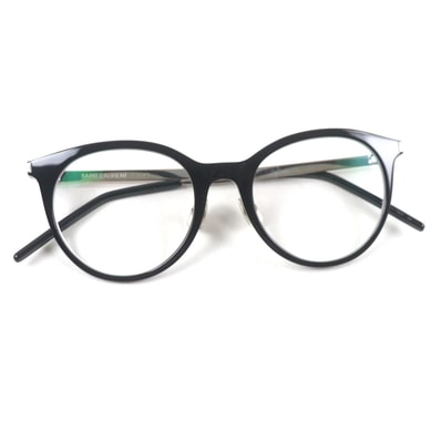 極美品 サンローランパリ
メガネ ブラック シルバー メンズ 50□20-145 SL268 002