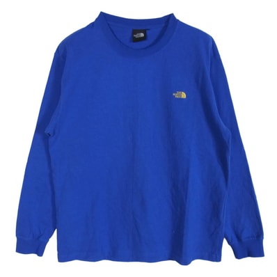THE NORTH FACE ノースフェイス Tシャツ NT32443 Nuptse Cotton Tee ロングスリーブ ヌプシ コットン 長袖 Tシャツ カットソー ブルー系 L【中古】