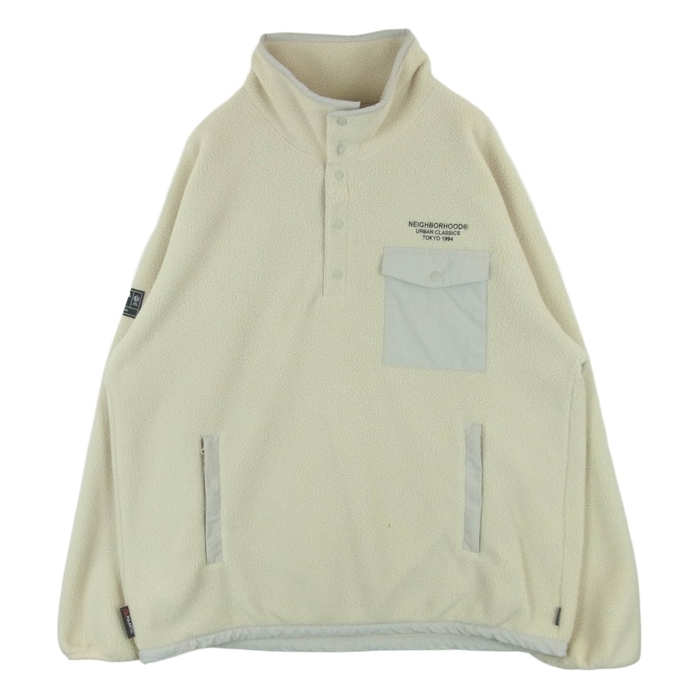 NEIGHBORHOOD ネイバーフッド 252FPNH-CSM02 FLEECE STAND COLLAR LS ボア スタンドカラー プルオーバー フリース ジャケット ベージュ系 XL【中古】