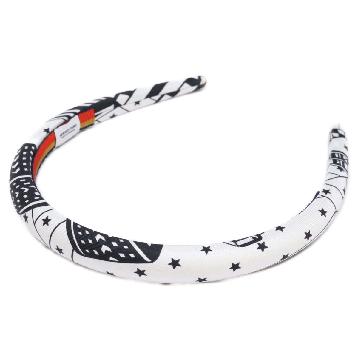 エルメス 【美品】エルザ サングル・アン・ジグザグ・バンダナ シルク カチューシャ