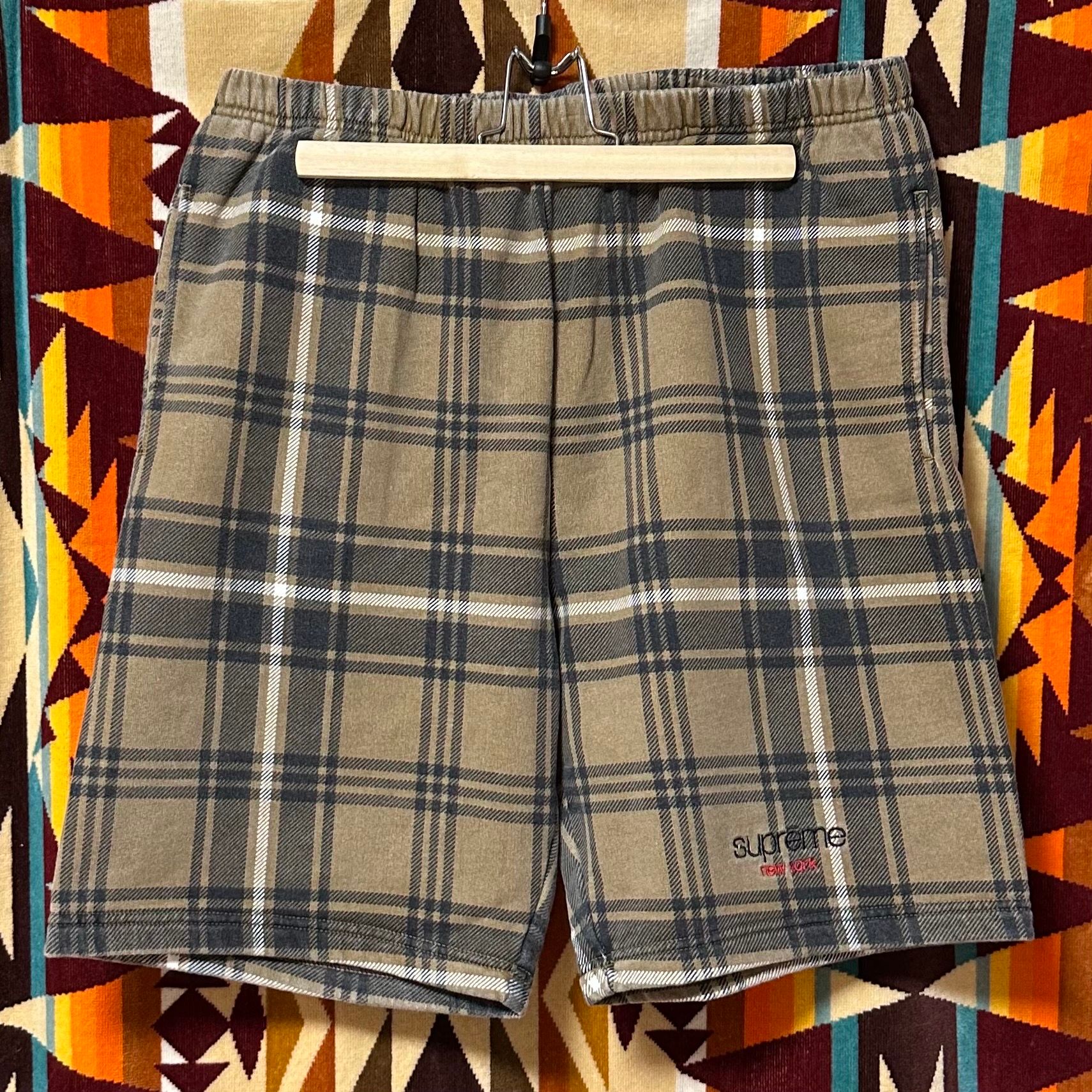 Supreme Plaid Sweatshort "Brown"