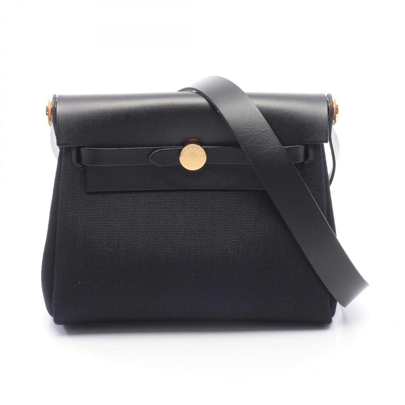 エルメス HERMES エールバッグジップ ミニ ショルダーバッグ バッグ キャンバス レザー トワルミリタリー / ヴァッシュハンター トワルミリタリー K刻印(2025年製造) レディース ブラック系 086430CC 【中古】