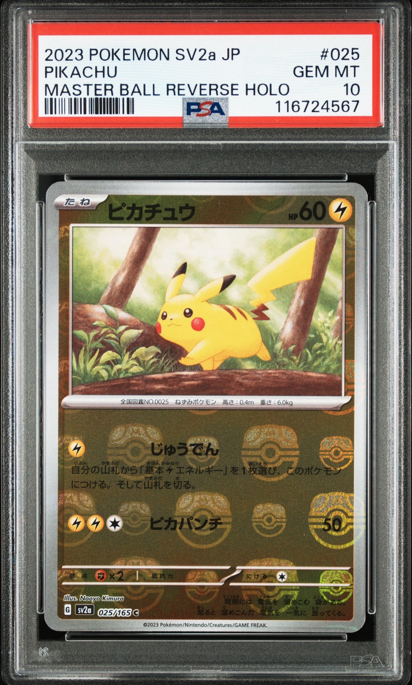 ピカチュウ C: マスターボールミラー (マスボピカチュウ) [SV2a 025/165](強化拡張パック「ポケモンカード151」)