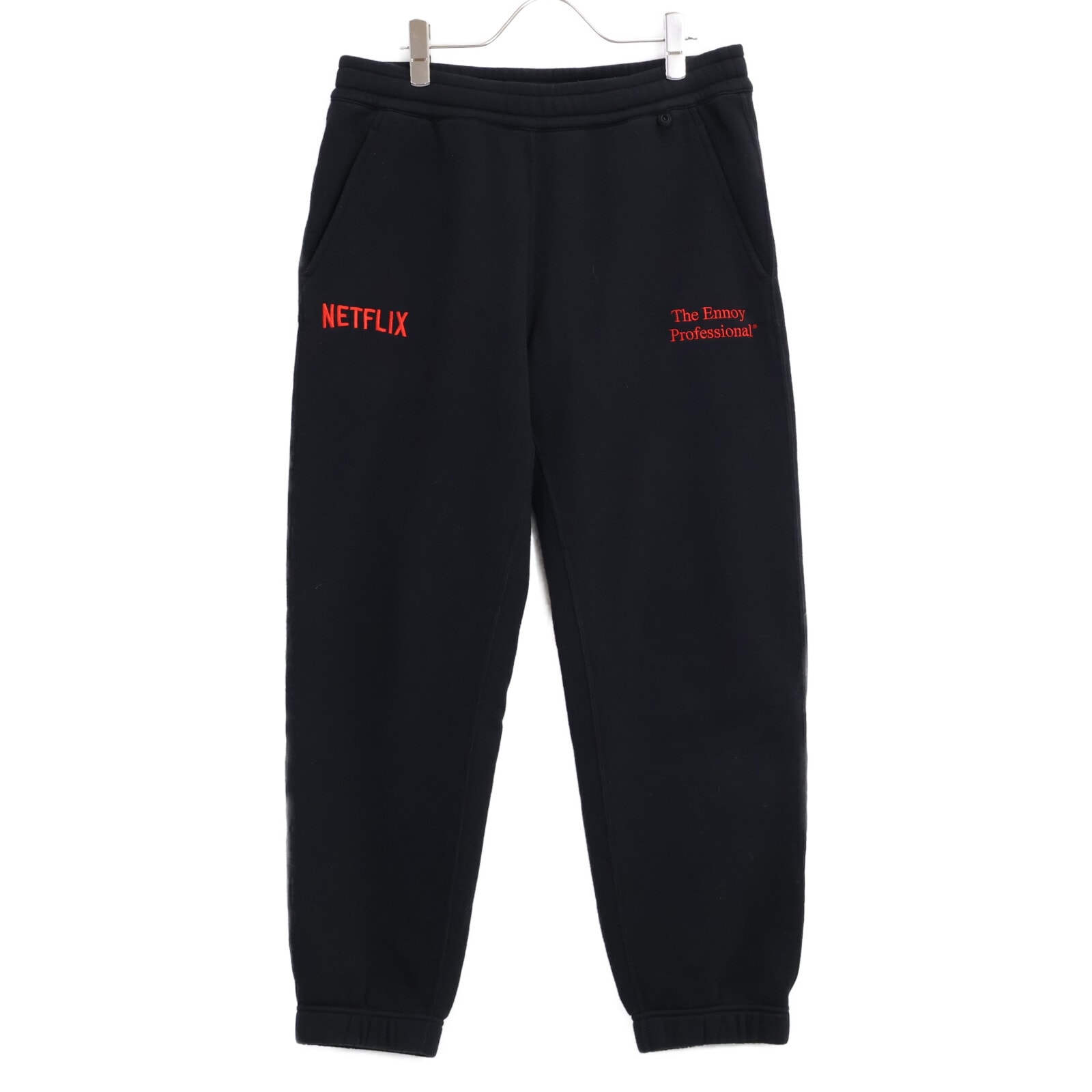 エンノイ xNETFLIX【23AW】AW23BRENPT06NTL ロゴエンブロイダリー スウェットパンツ M