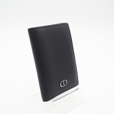Dior ディオール CD Icon グレインドカーフスキン 2つ折りカードホルダー 2ESCH138CDI_H00N カードケース ブラック レザー メンズ