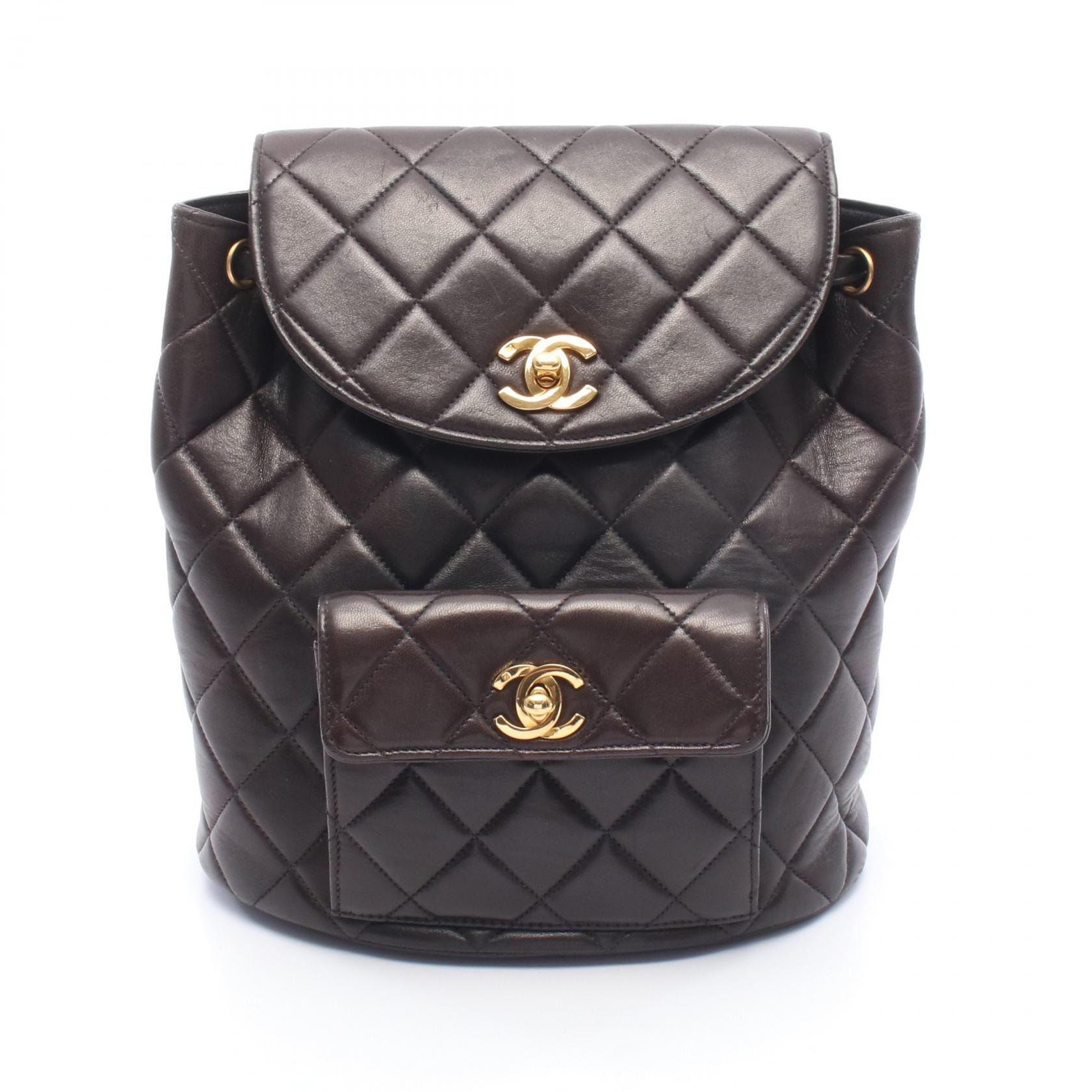 シャネル CHANEL マトラッセ リュックサック バックパック バッグ ラムスキン(羊革) レディース ブラック系 【中古】