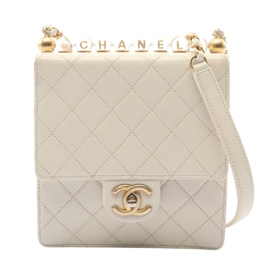 シャネル CHANEL マトラッセ ショルダーバッグ バッグ レザー レディース ホワイト系 AS0584 【中古】