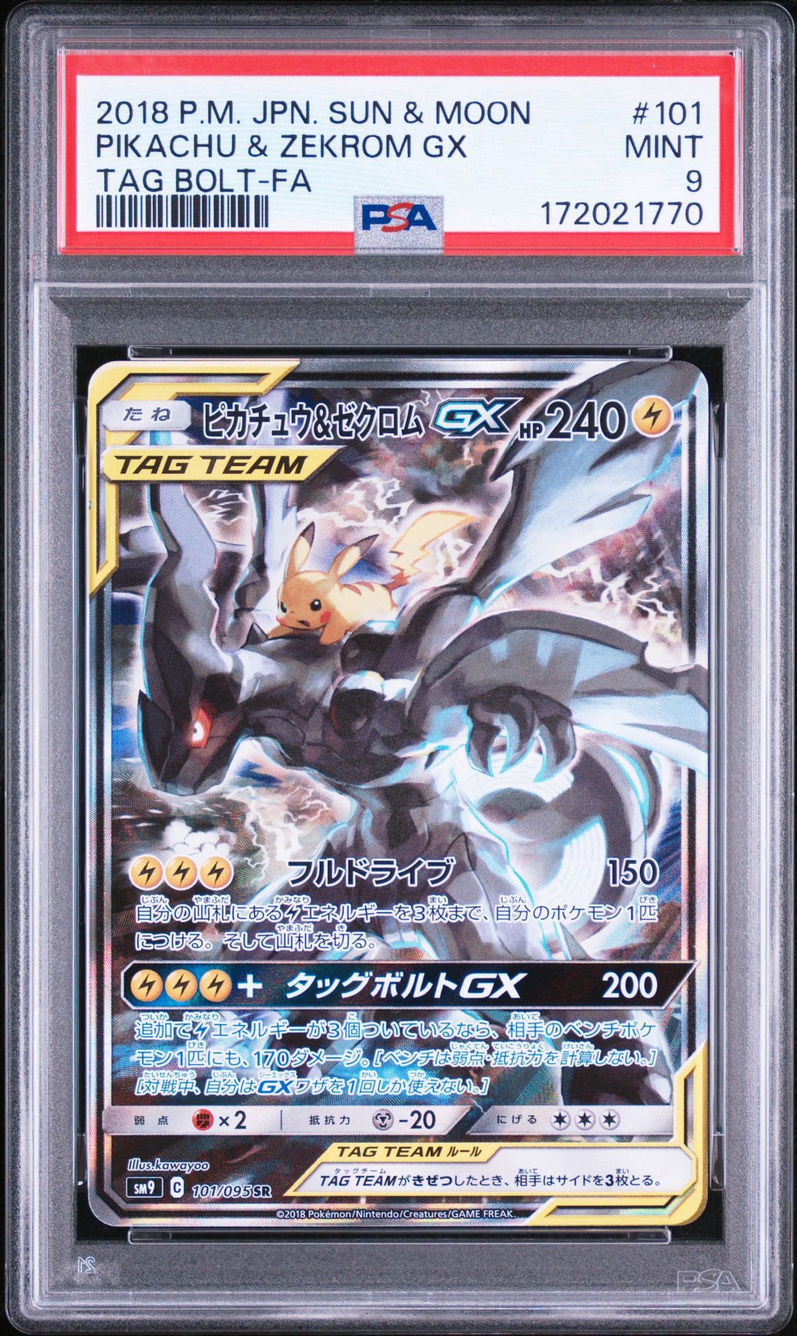 ピカチュウ&ゼクロムGX SR: SA [SM9 101/095](拡張パック「タッグボルト」)