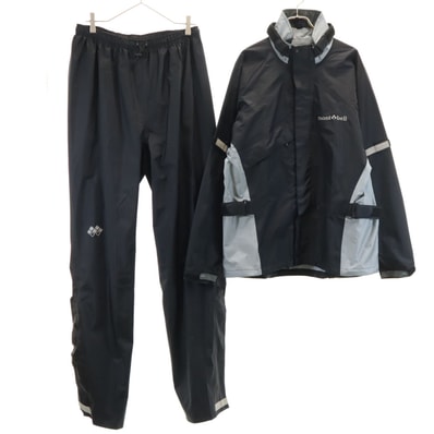 mont-bell モンベル ナイロンジャケット 上下セットアップ L ブラック アウトドア