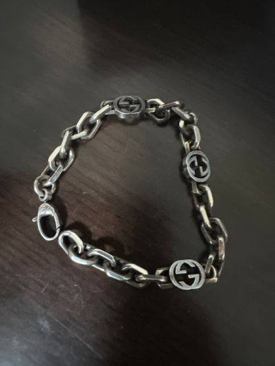 GUCCI Silver Bracelet With Interlocking G