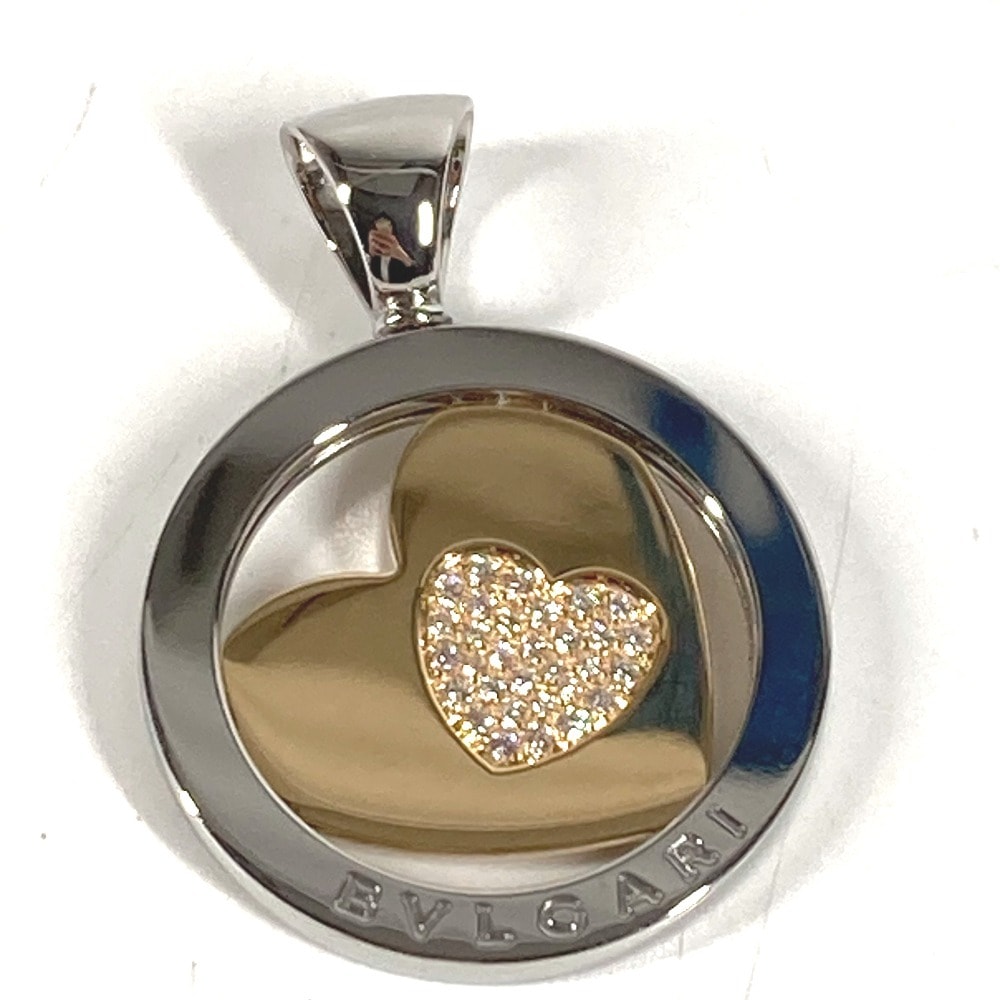 ブルガリ BVLGARI トンドハート ダイヤ トップ ダイヤモンド ネックレス ジュエリー アクセサリー チョーカー 750 金 K18 18K ペンダントトップ K18/K18WG ゴールド