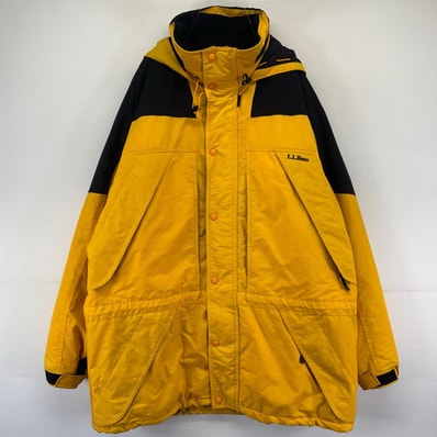 古着 90's/90年代 エルエルビーン L.L.Bean ジャケット マウンテンパーカー 中綿 ワンポイントロゴ 大きいサイズ XL イエロー系 メンズ