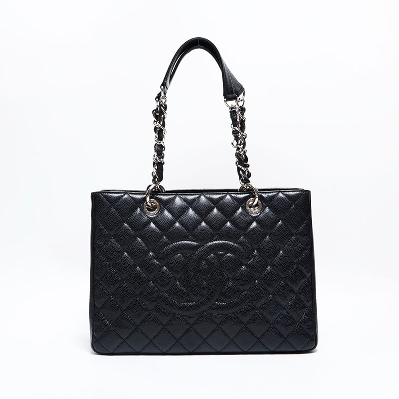 シャネル CHANEL GST キャビア 14番台 2010-2011 ココマーク チェーン トート ショルダーバッグ【中古】