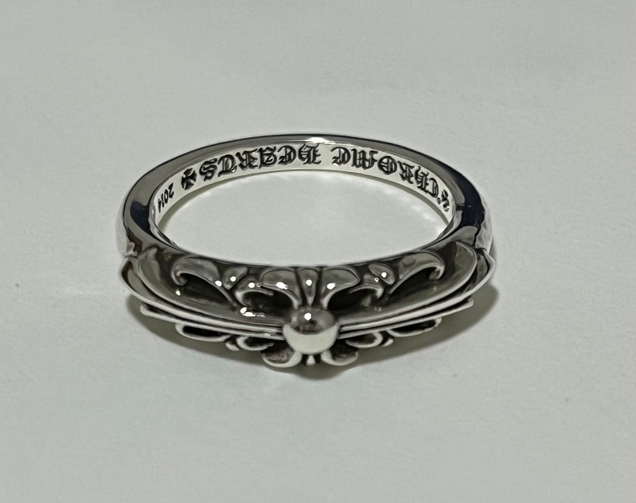 Chrome Hearts Baby Classic Ring W / Floral Cross "Silver"