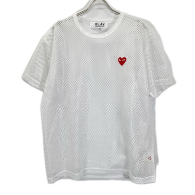 プレイコムデギャルソン 26SS AX-T351 ホワイト RED EMBLEM MESH TEE Tシャツ XXL