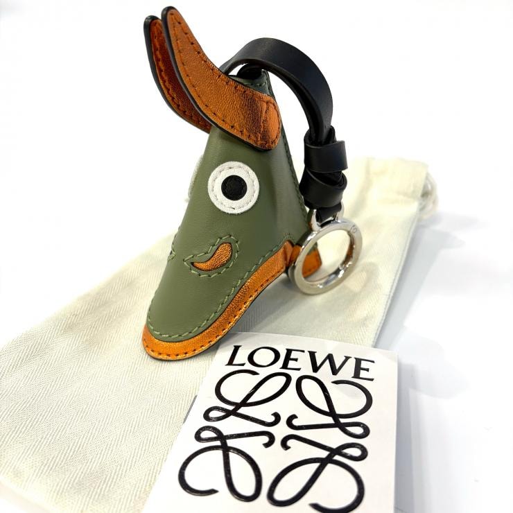 LOEWE ドラゴン バッグチャーム キーホルダー カーフレザー スペイン製 鑑定済み 正規品 ロエベ