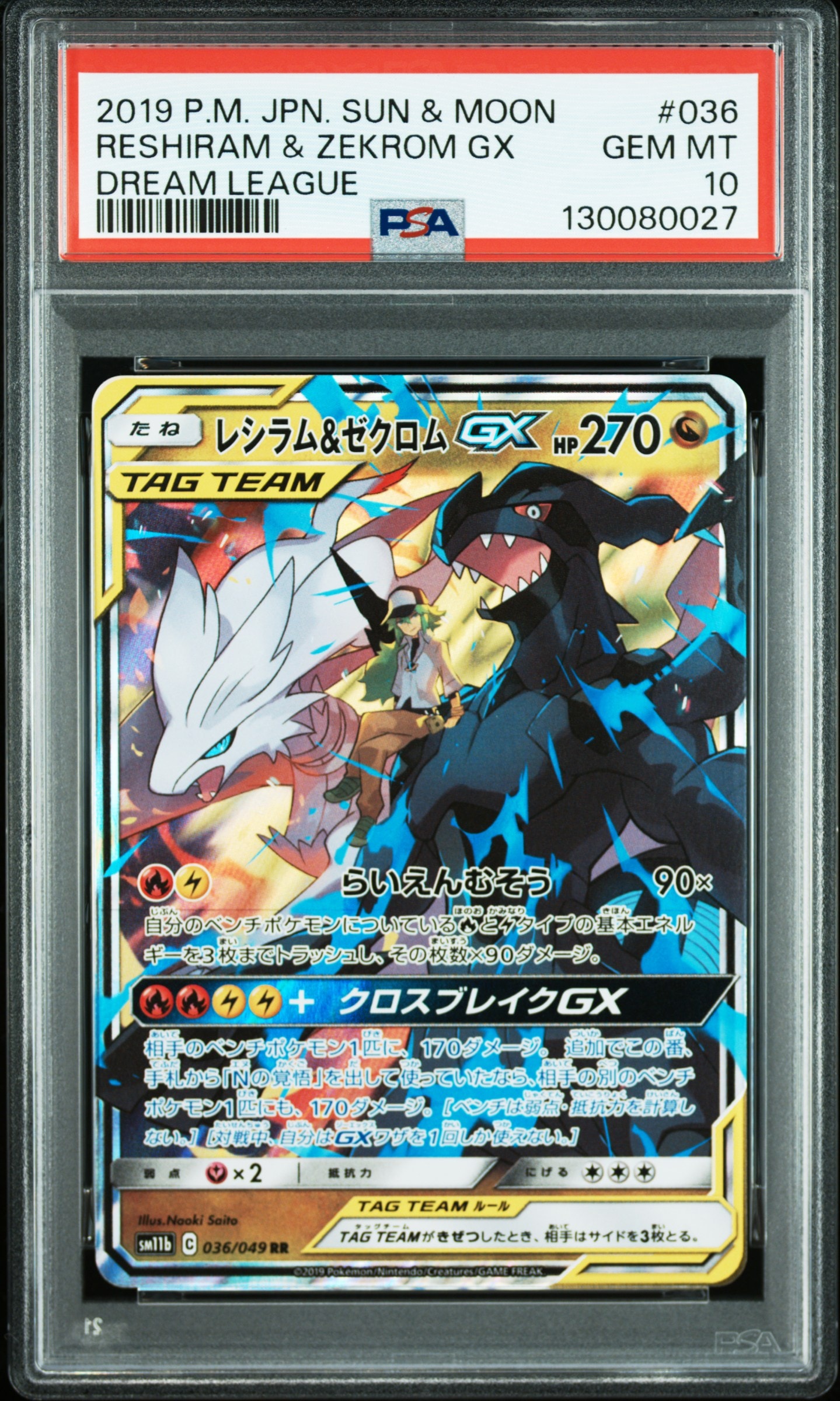 レシラム&ゼクロムGX (N) RR[SM11b 036/049](強化拡張パック「ドリームリーグ」)
