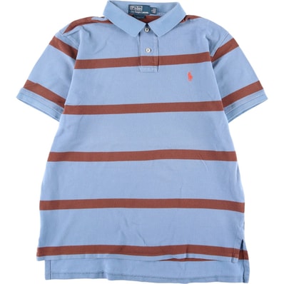 古着 ラルフローレン Ralph Lauren POLO by Ralph Lauren CUSTOM FIT 半袖 ボーダー ポロシャツ メンズL相当/eaa562268